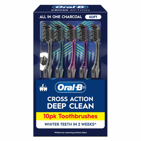Oral-B Cross Action Clean Ultrathin Charcoal Toothbrush 10 Pack