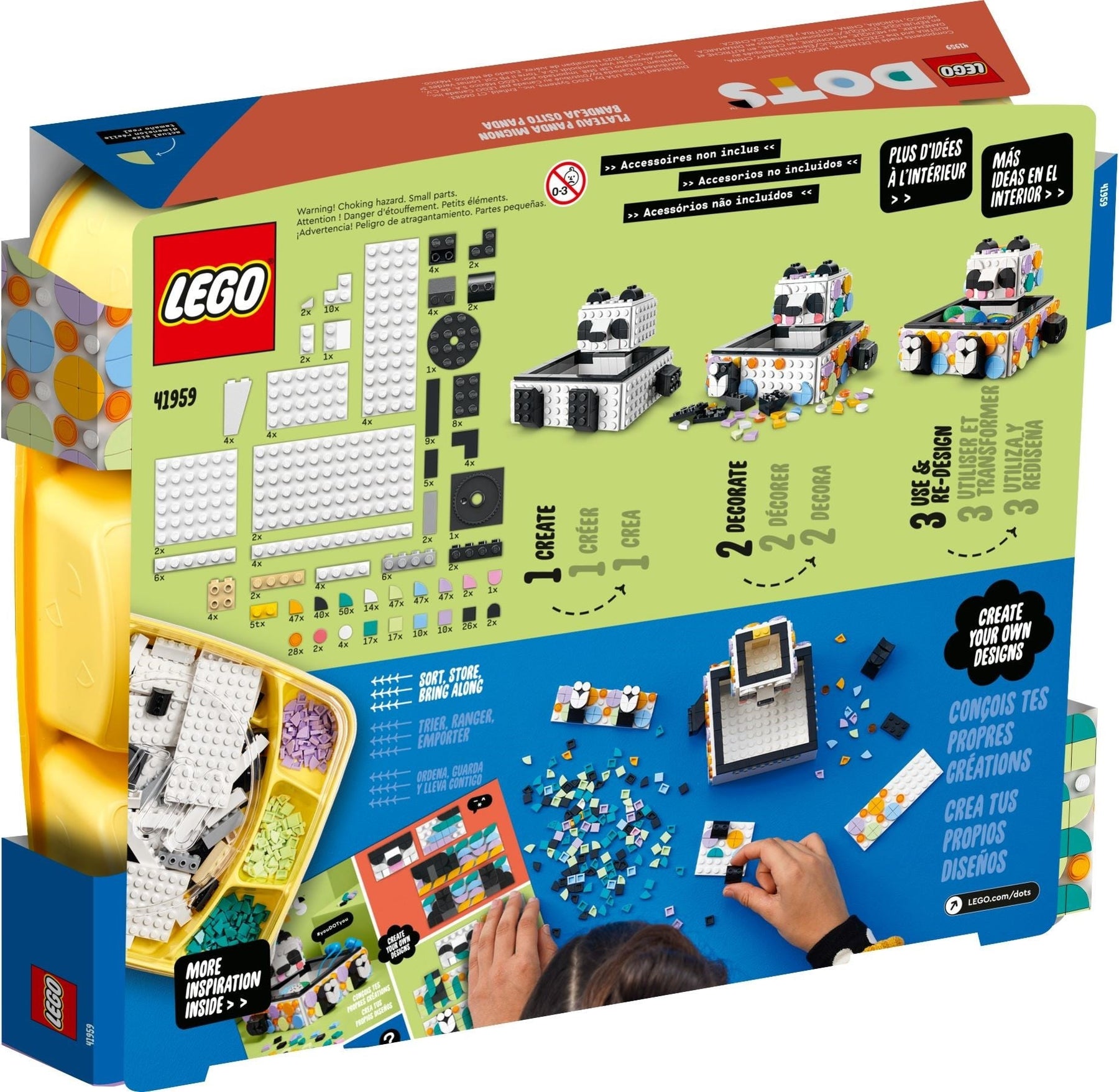 LEGO DOTS 41959 Cute Panda Tray- Auzzi Store