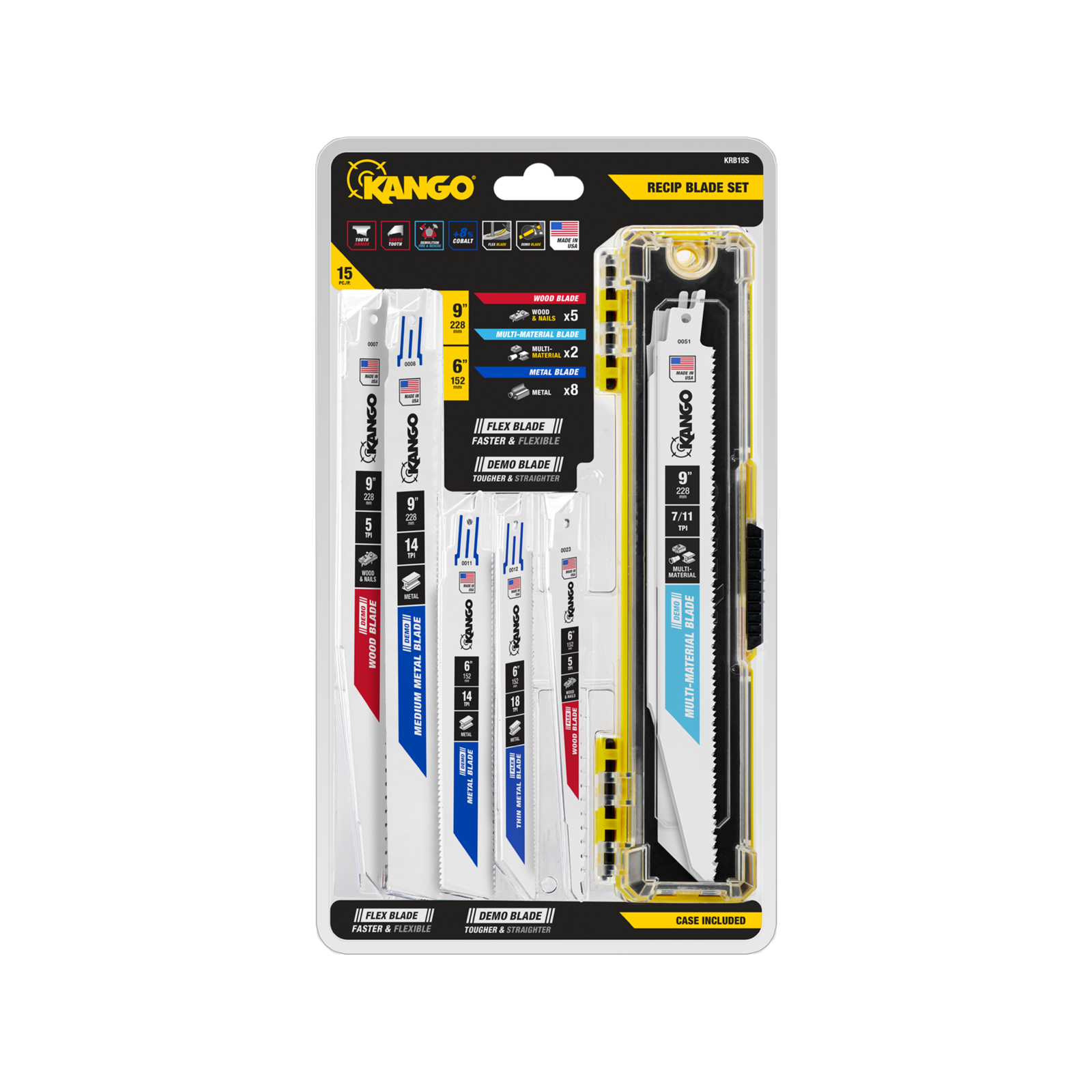 Kango 15-Piece Reciprocating Saw Blade Set