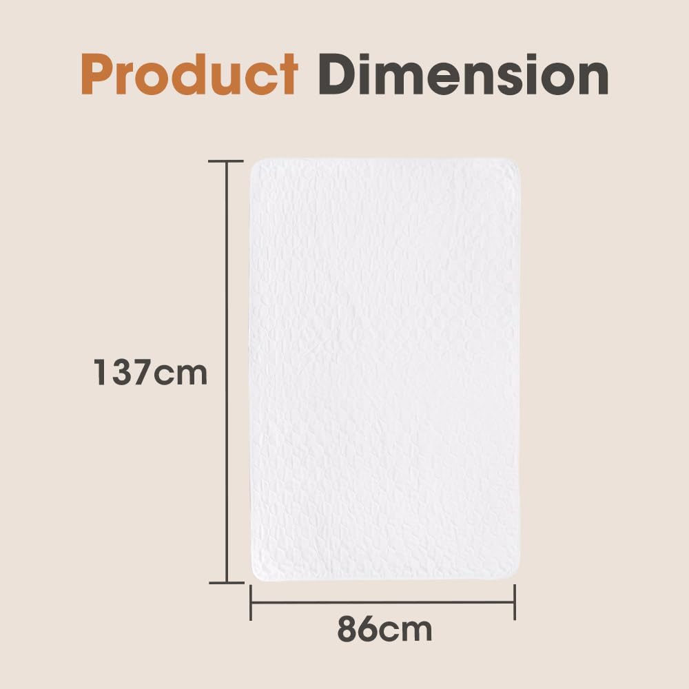 Reusable Waterproof Bed Pads 2 Pack - 137 x 86cm - Absorbs 2 Litres, Quilted Top, Machine Washable Incontinence Underpad