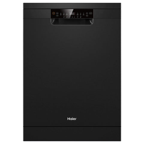 Haier 60cm Freestanding Dishwasher with Sanitise - 15 Place Settings - Black - ThermoDry - HDW15F1B1