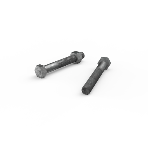 Zenith M16 x 120mm Hot Dip Galvanised Hex Head Bolt and Nut - Each