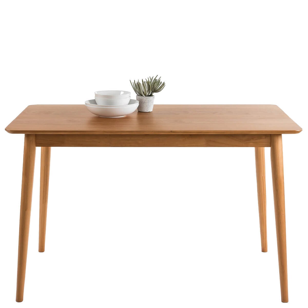 Zinus Jen Mid Century Modern Wood Dining Table - 4 Person Seating, Natural Coastal Wood - AU-DT-MC47