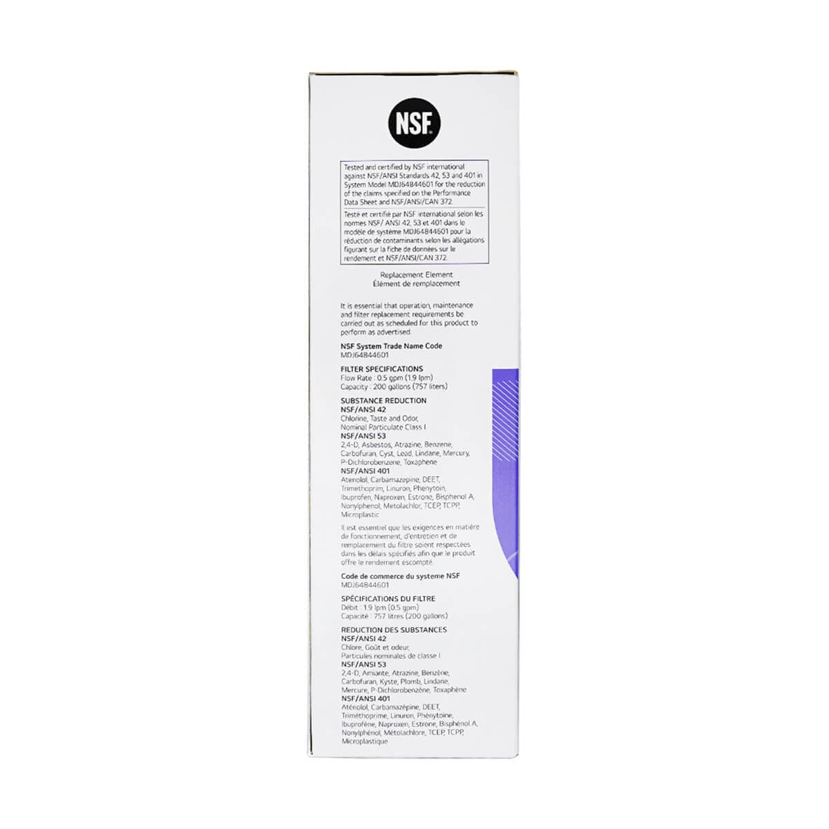 LG Refrigerator Water Filter Replacement - NSF Certified, Reduces 25 Substances - LT1000P