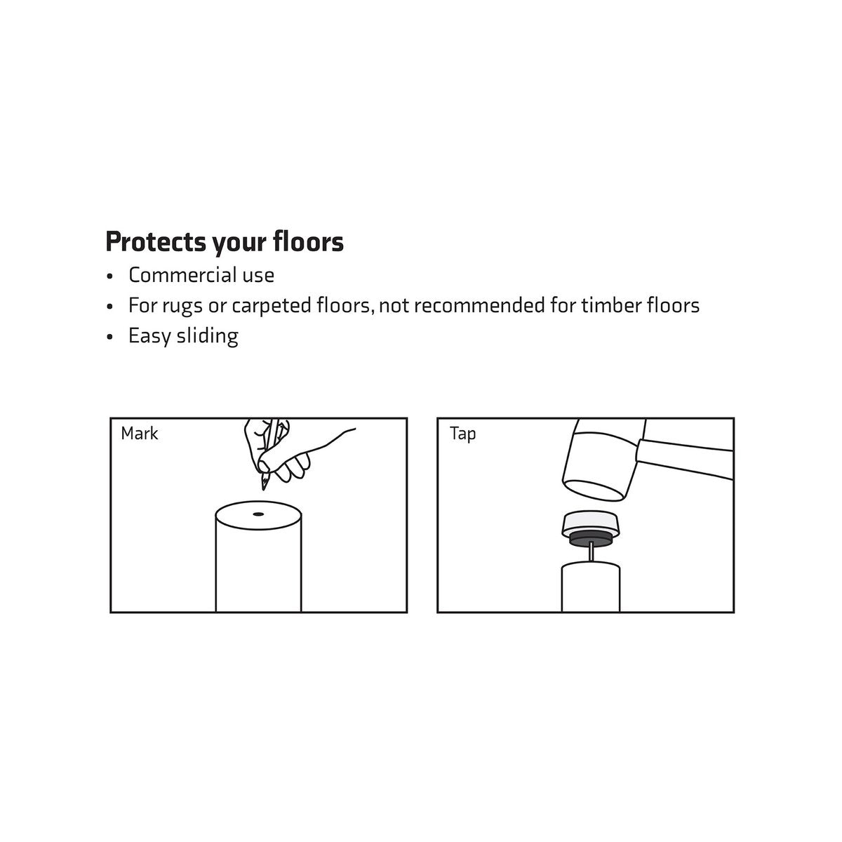 Surface Gard 29mm White Round Plastic Cushioned Nail-On Furniture Glide - 4 Pack