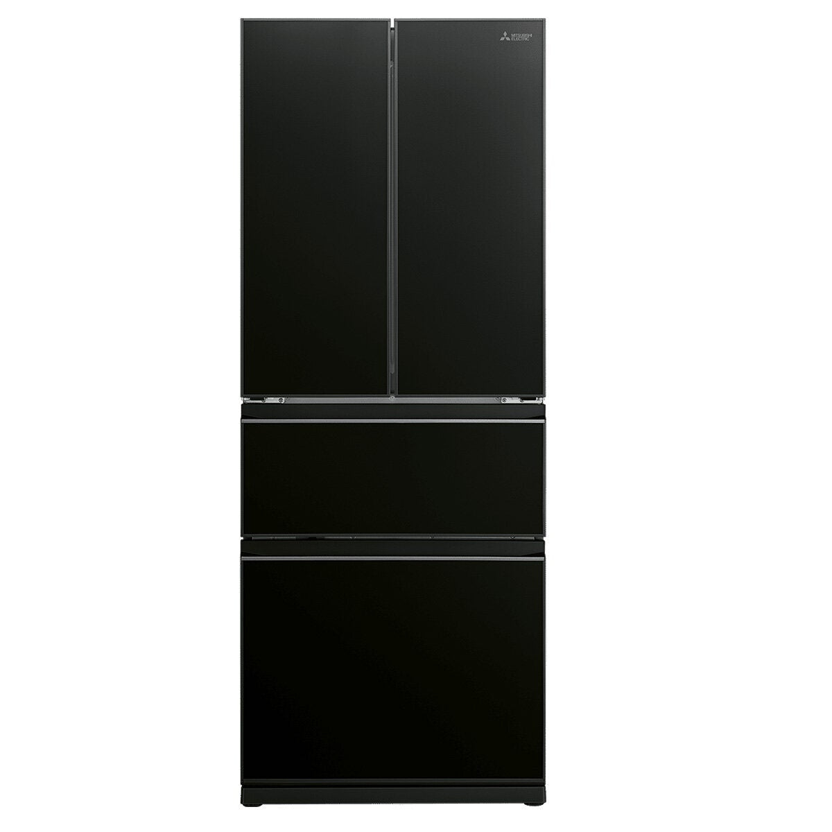 Mitsubishi Electric 442L French Door Fridge - Black Glass Door Finish, Ice Maker - MR-LX442EX-GBK-A