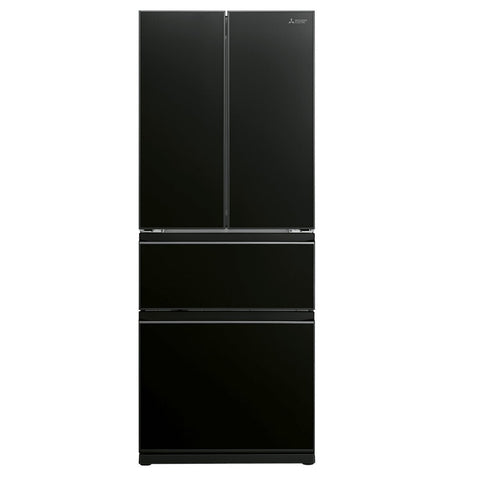 Mitsubishi Electric 442L French Door Fridge - Black Glass Door Finish, Ice Maker - MR-LX442EX-GBK-A