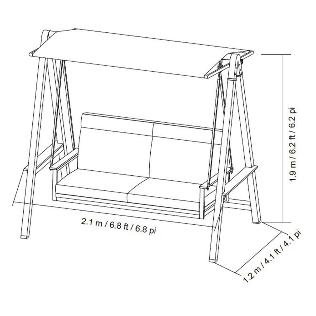 SunVilla Pine Knoll Cushion Swing