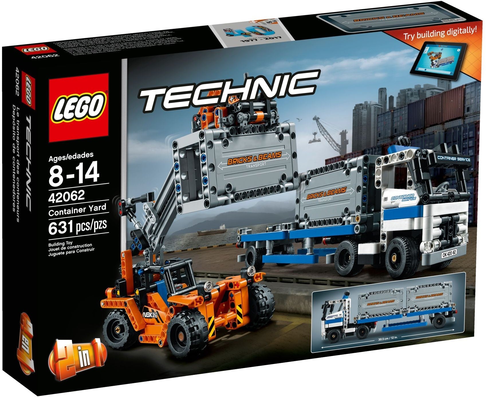 LEGO 42062 Container Yard & Truck Building Set - SuperSaverAU - view 1