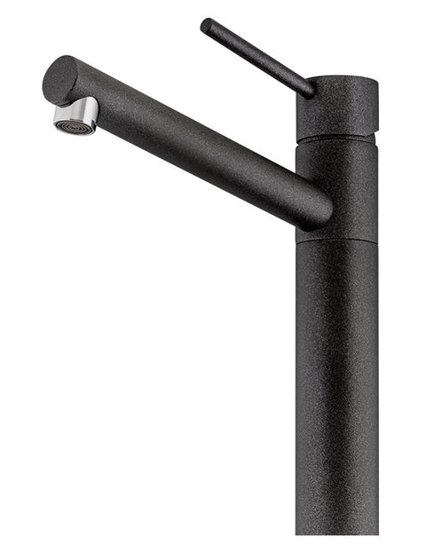 Oliveri Pepe swivel kitchen mixer tap - Granite Black finish, square neck, WELS 4 Star - PT2010C-ST-BL