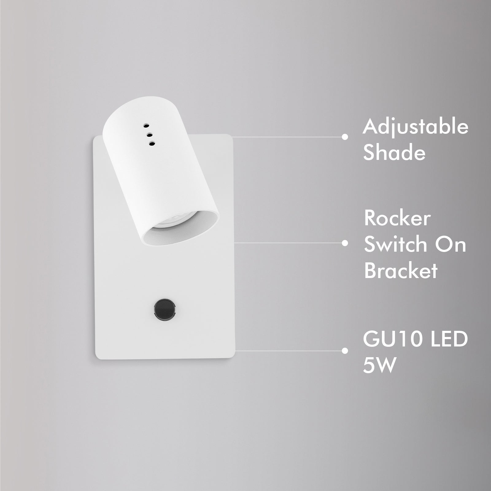 Verve Design Sirius 5W GU10 Wall Light White Adjustable AWL211WH