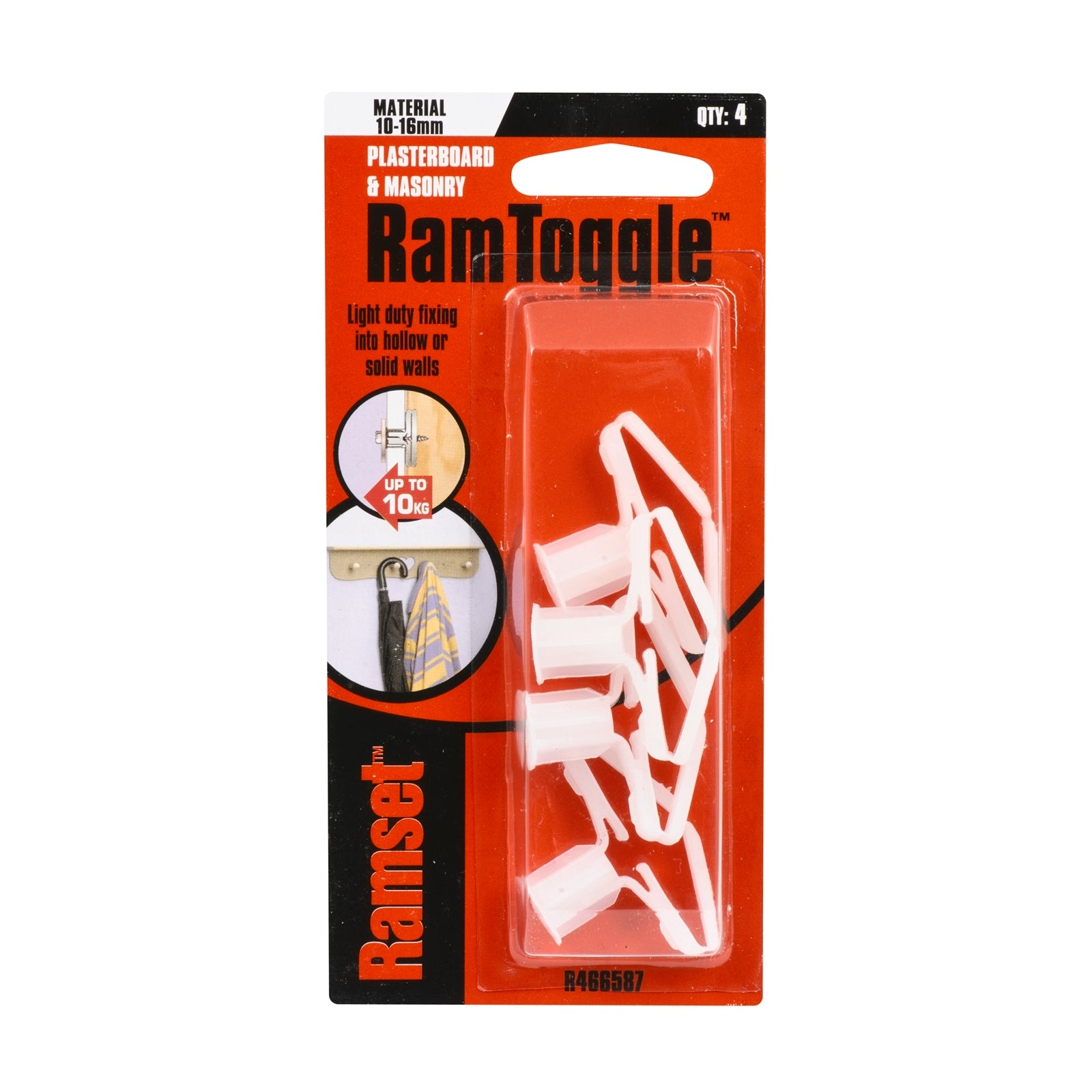 Ramset 8 x 16mm Nylon RamToggle - 4 Pack