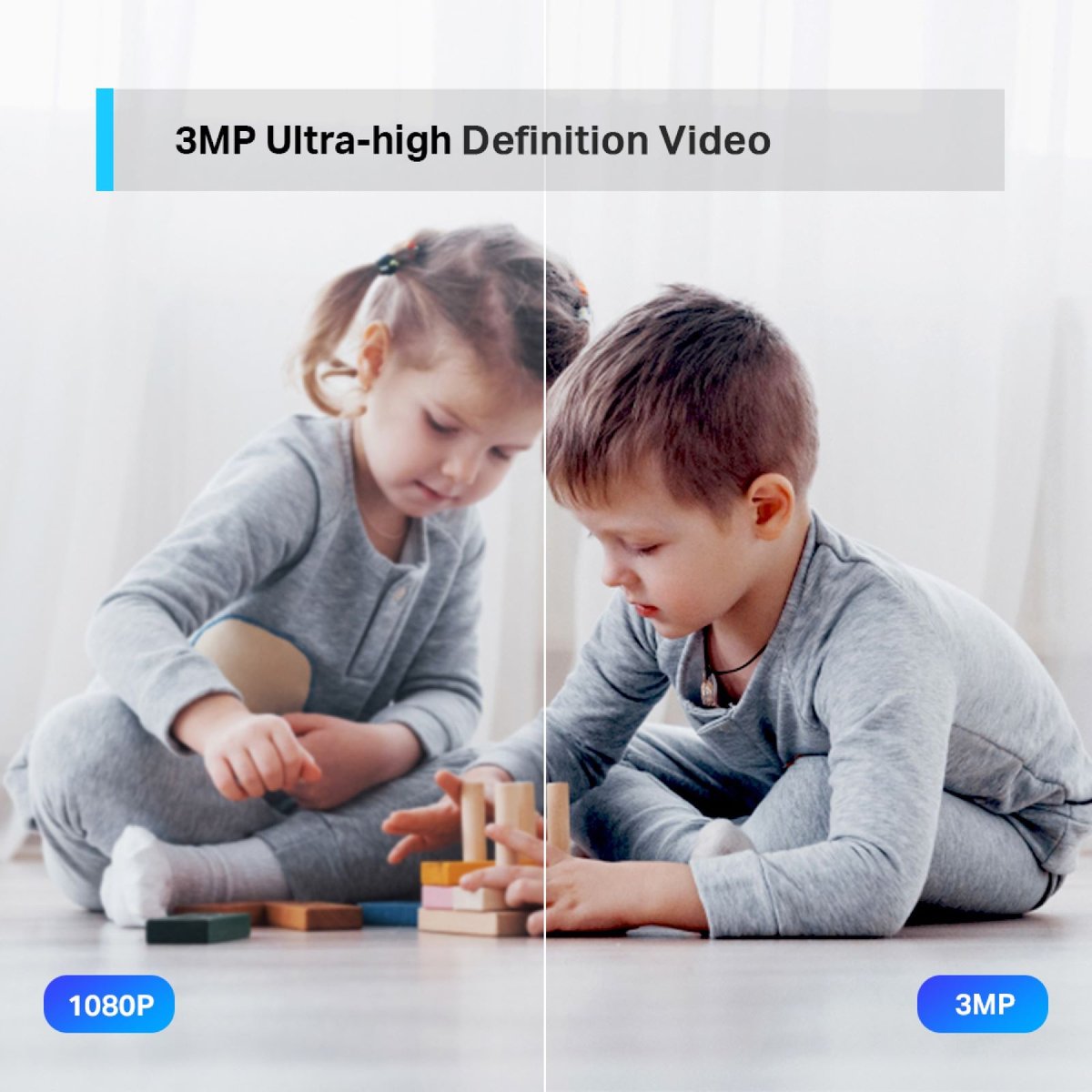 TP-Link Tapo C210 3MP Pan/Tilt Home Security Wi-Fi Camera, 2K Night Vision Indoor 2 Pack TAPO-C210P2