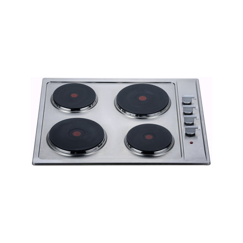 Bellini 60cm 4 Burner Electric Cooktop Stainless Steel Knob Control BCS604X