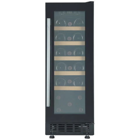 Cantina 20 Bottle Single Zone Wine Cabinet - Black, Double-Glazed Glass Door, 56L - CCWIS20B