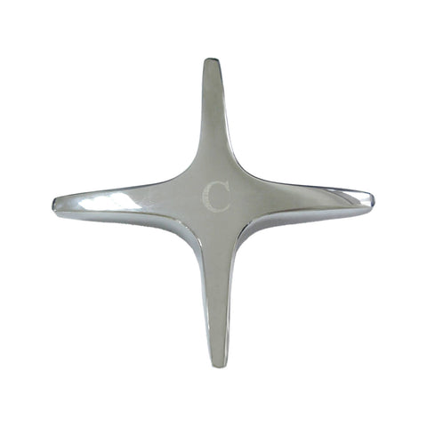 Shaw & Mason Chrome Cross Style Star Tap Handle - Brass, Pair