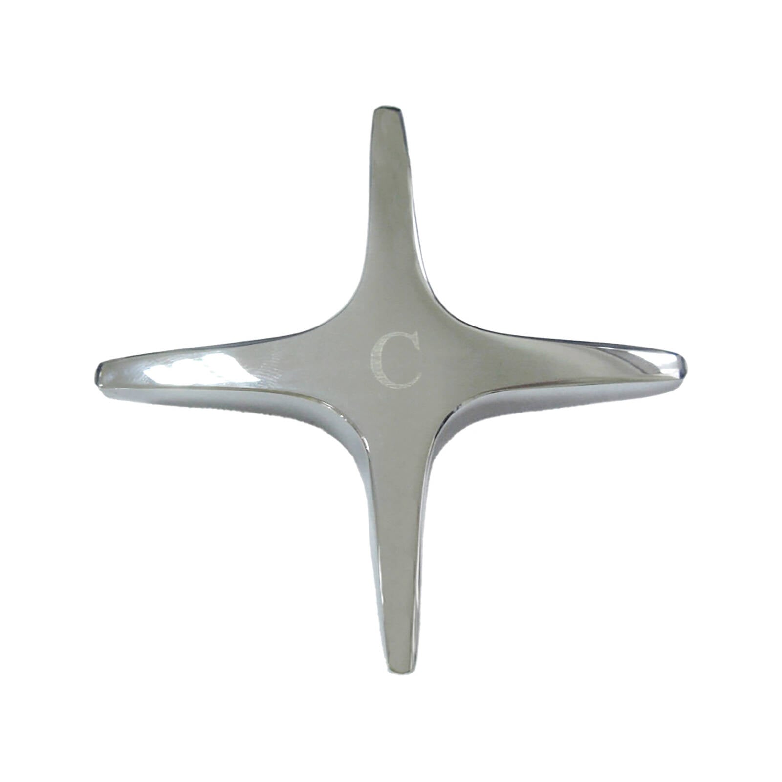 Shaw & Mason Chrome Cross Style Star Tap Handle - Brass, Pair