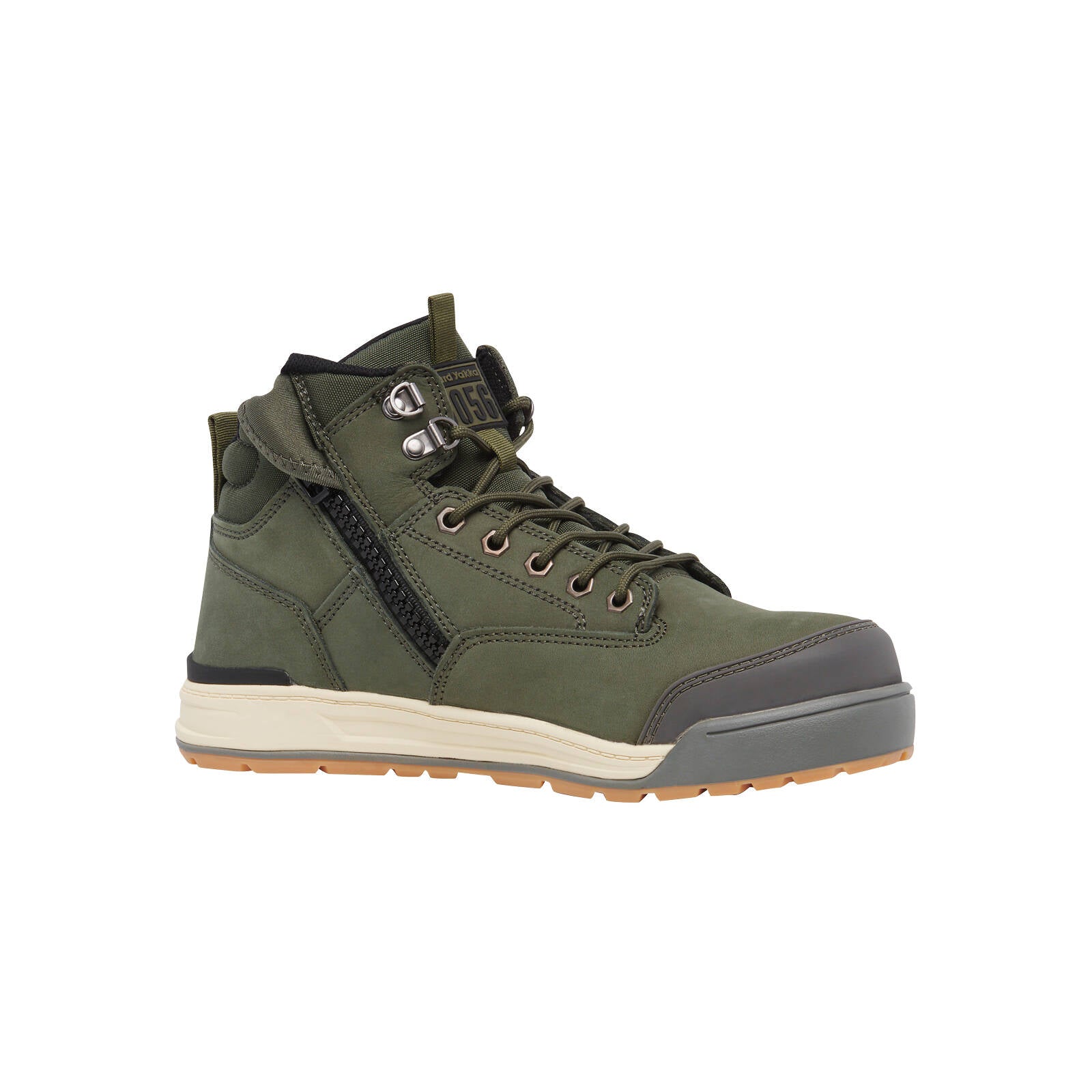 Hard Yakka 3056 Size 8 Olive Leather Steel Cap Safety Boot
