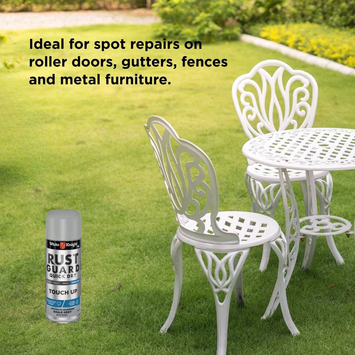 White Knight Rust Guard Shale Grey Satin Touch Up Spray Paint 300g
