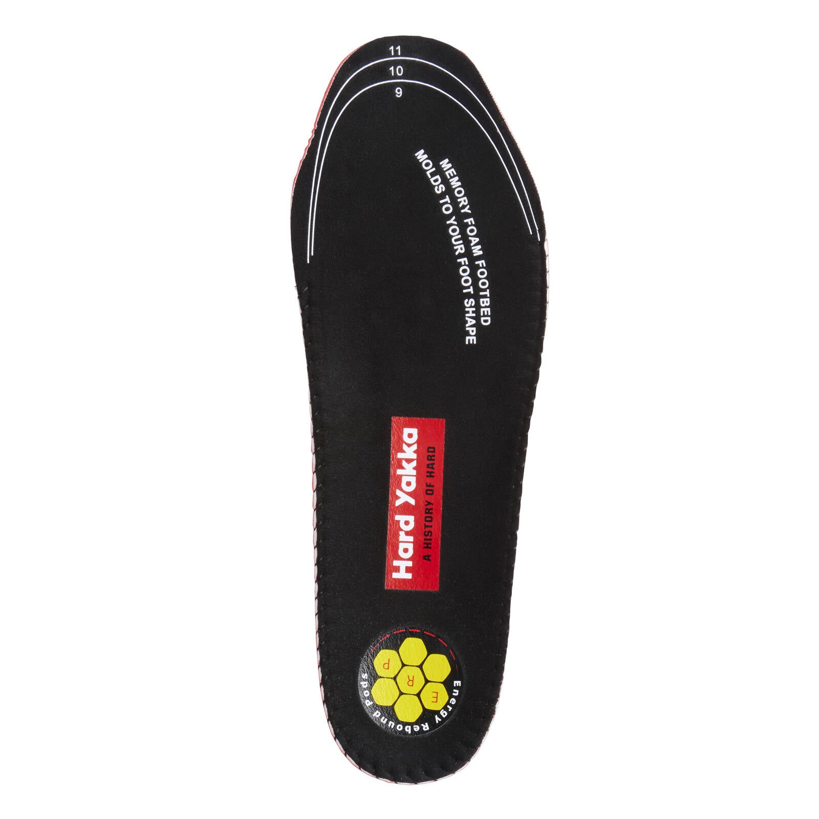 Hard Yakka Black Memory Foam PU ERP Footbed Size 9-11