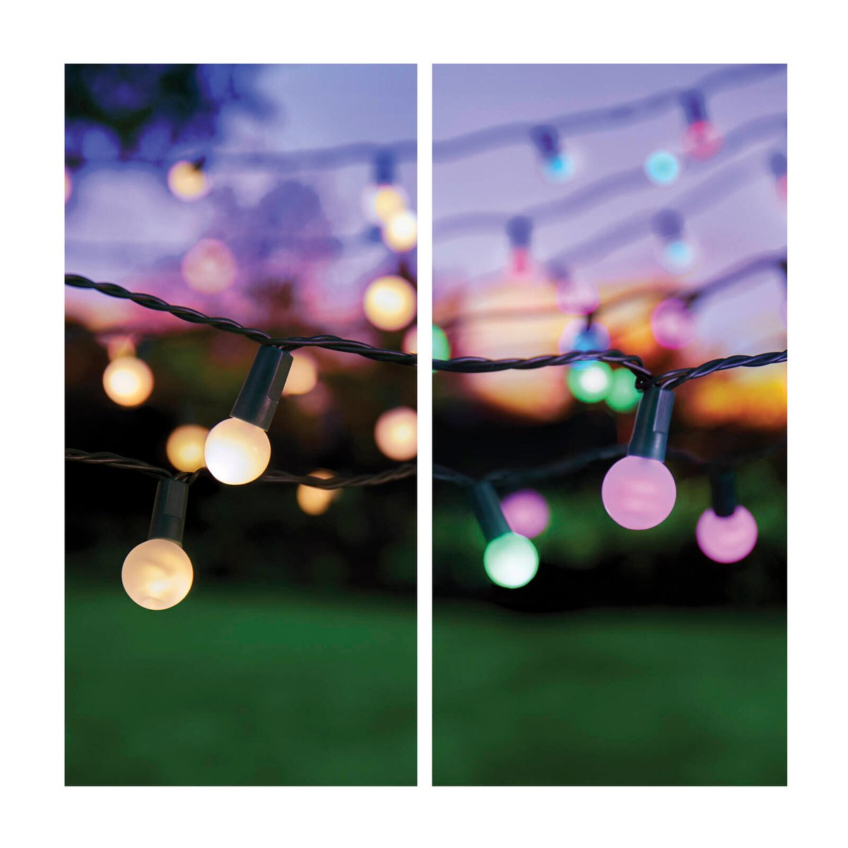 Lytworx 24.9m Colour Switch Mini Ball Lights 250 Pack - Warm White & Multicolour, 9 Modes