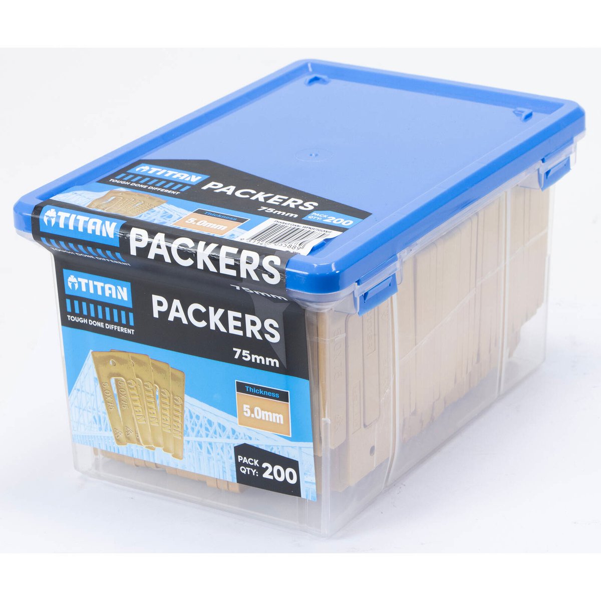 Titan Window Packers 5 x 75mm, Yellow, UV Stable Plastic, 200 Piece