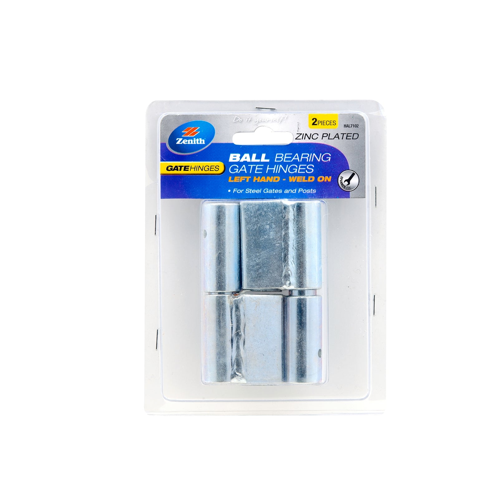Zenith Zinc Plated Left Hand Steel-to-Steel Ball Bearing Gate Hinge - 2 Pack