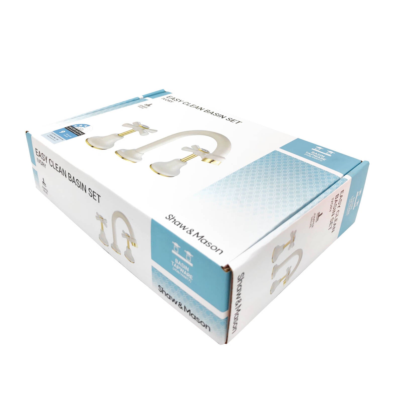 Shaw & Mason Ivory Basin Set - Brass, 9L/min WELS 3 Star