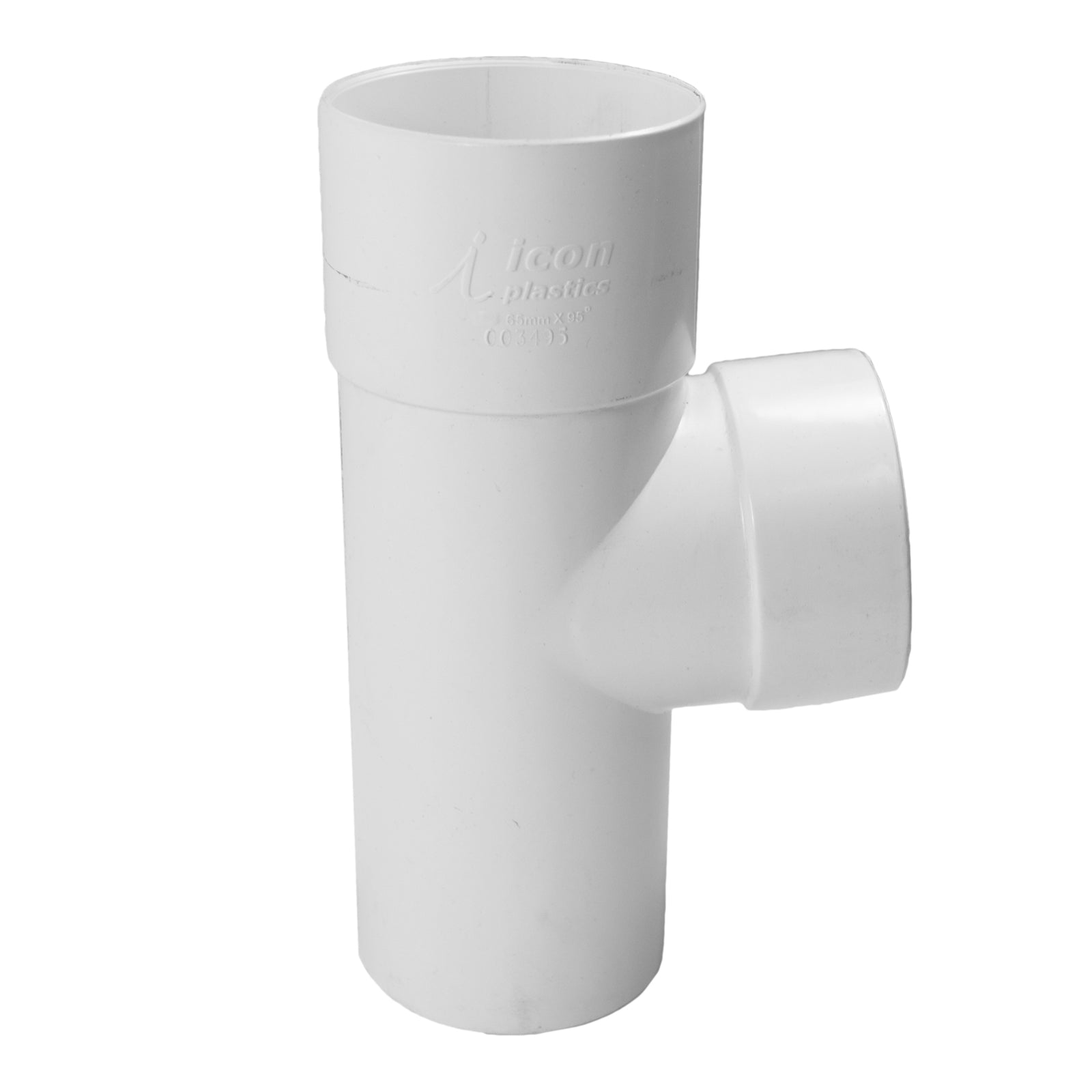 Icon Plastics 65mm White PVC Round Junction Downpipe 95 Degree
