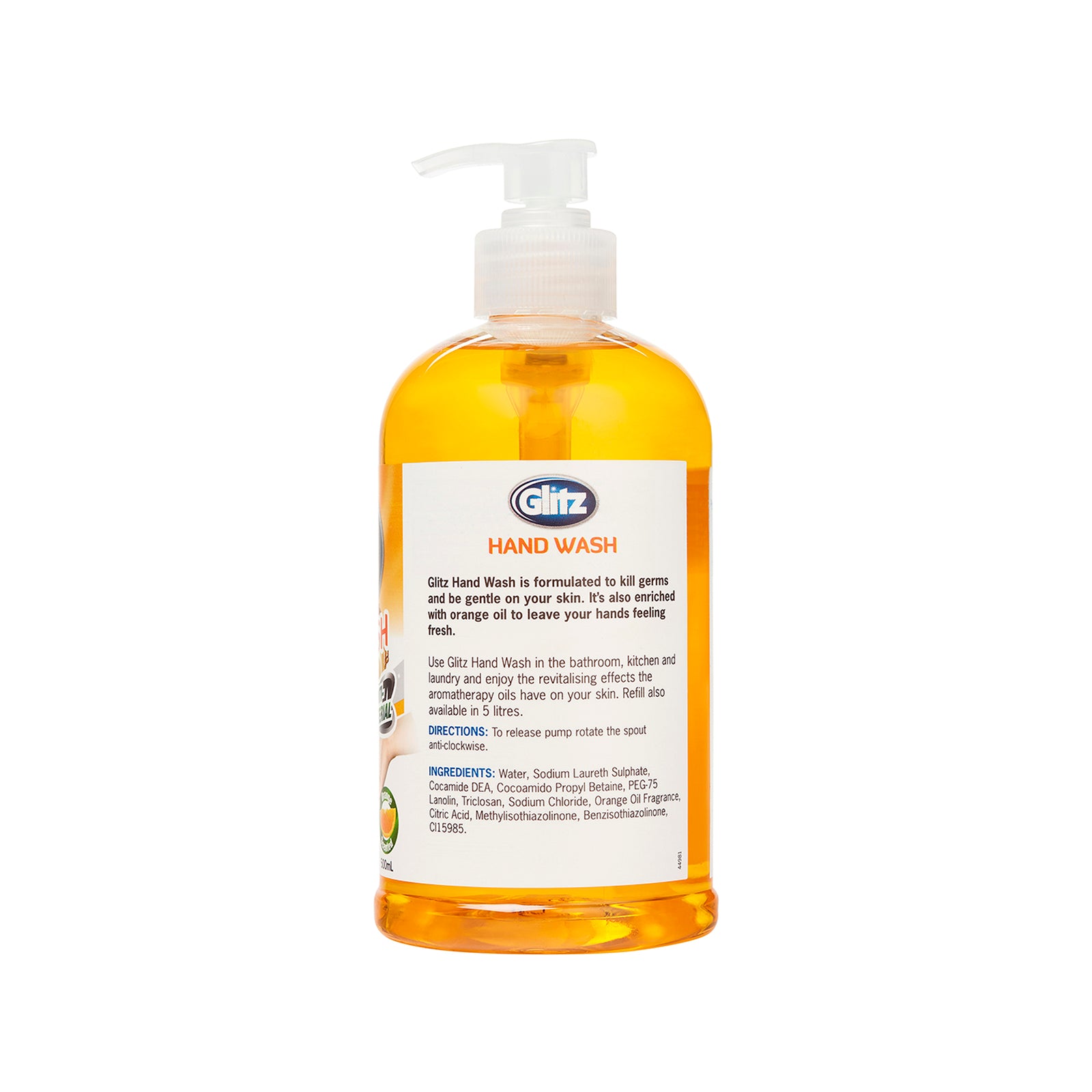 Glitz Antibacterial Hand Wash 500ml - Orange Oil Liquid Hand Wash