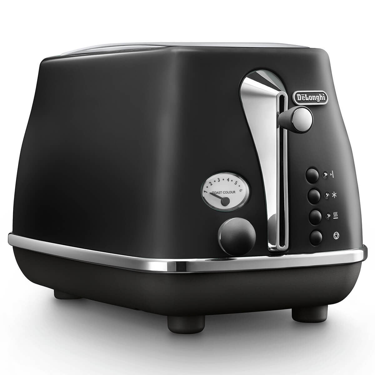 DeLonghi Icona Capitals 2 Slice Toaster - Auckland Black, Electronic Browning Control - CTOC2003BK