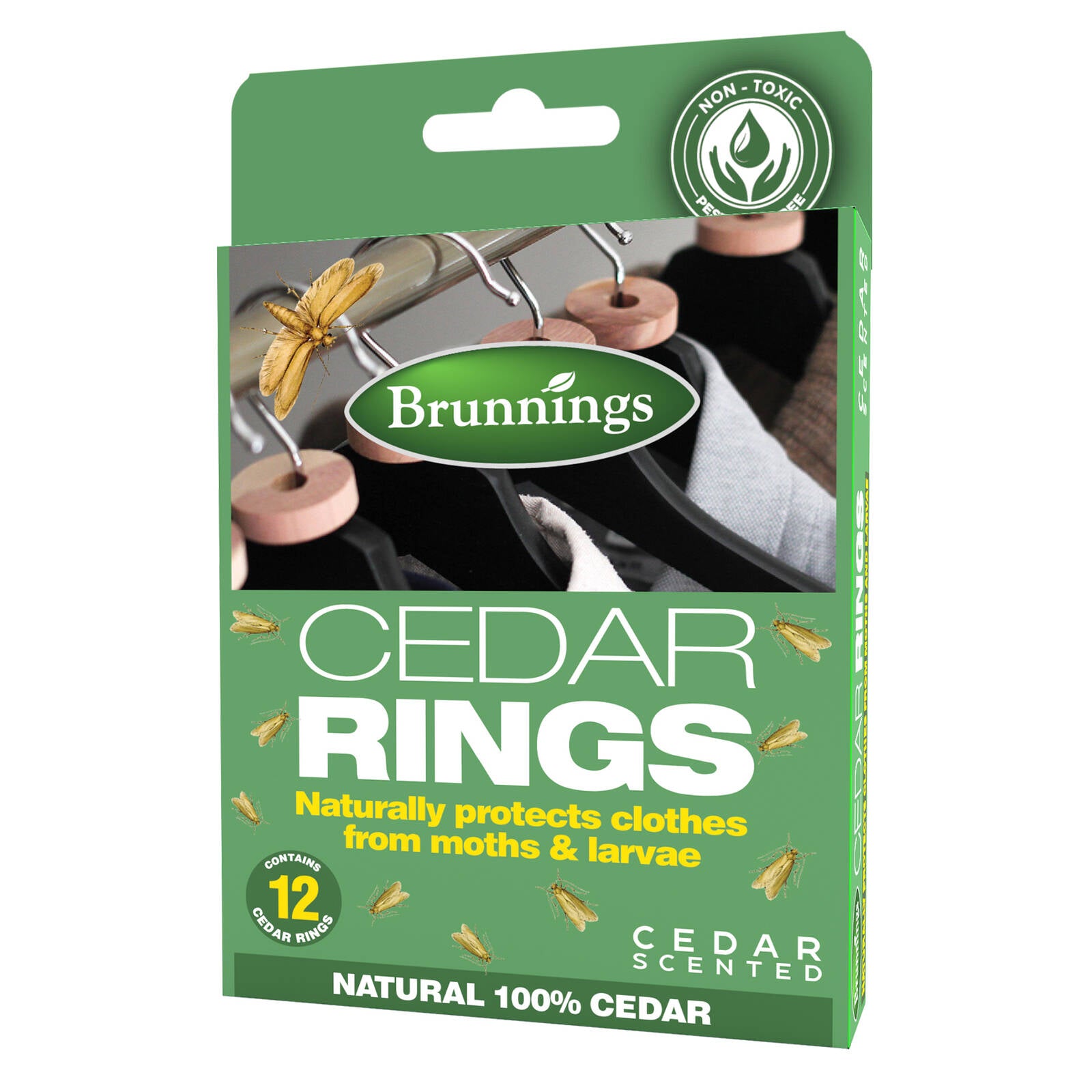 Brunnings Cedar Wood Moth Repellent Rings 12 Pack Indoor