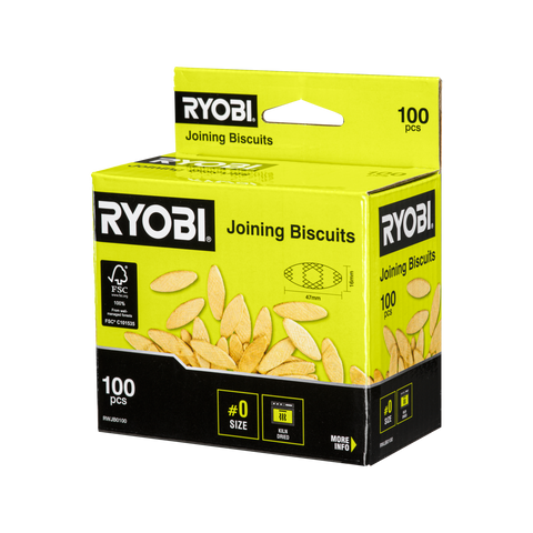 Ryobi No. 0 Wood Joining Biscuits 47 x 16mm - 100 Pack
