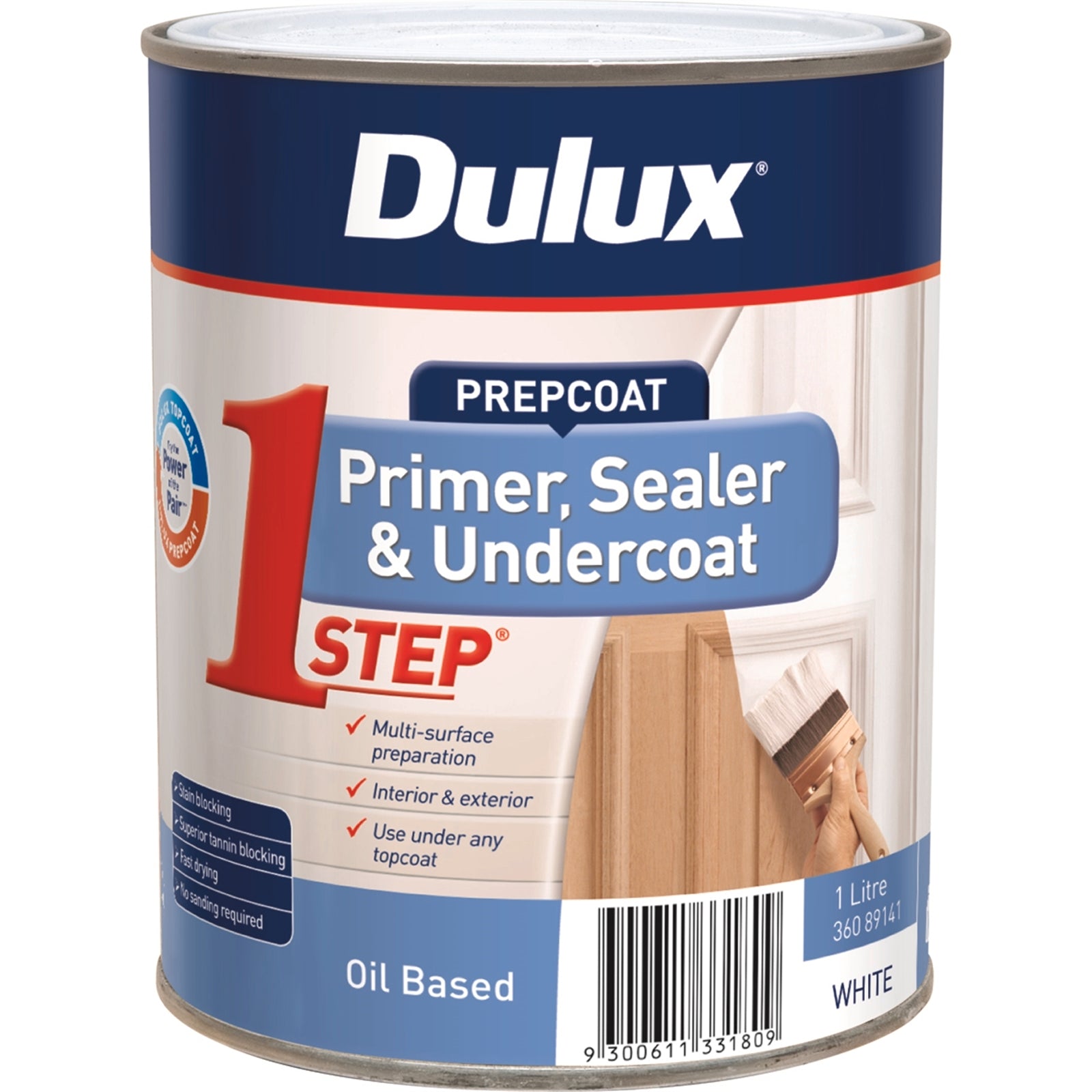 Dulux Prepcoat 1Step Oil Based Primer Sealer & Undercoat 1L White