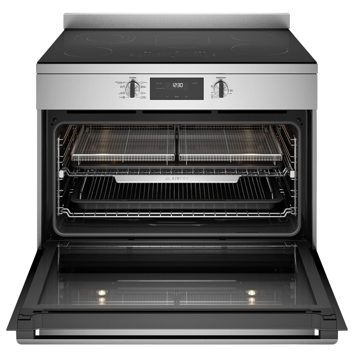 Westinghouse 90cm Electric Freestanding Cooker - Stainless Steel, AirFry, Ceramic Cooktop - WFE9546SD