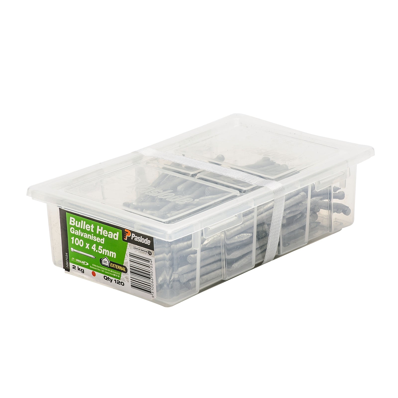 Paslode 100 x 4.5mm Galvanised Steel Bullet Head Nails 2kg - 120 Pack