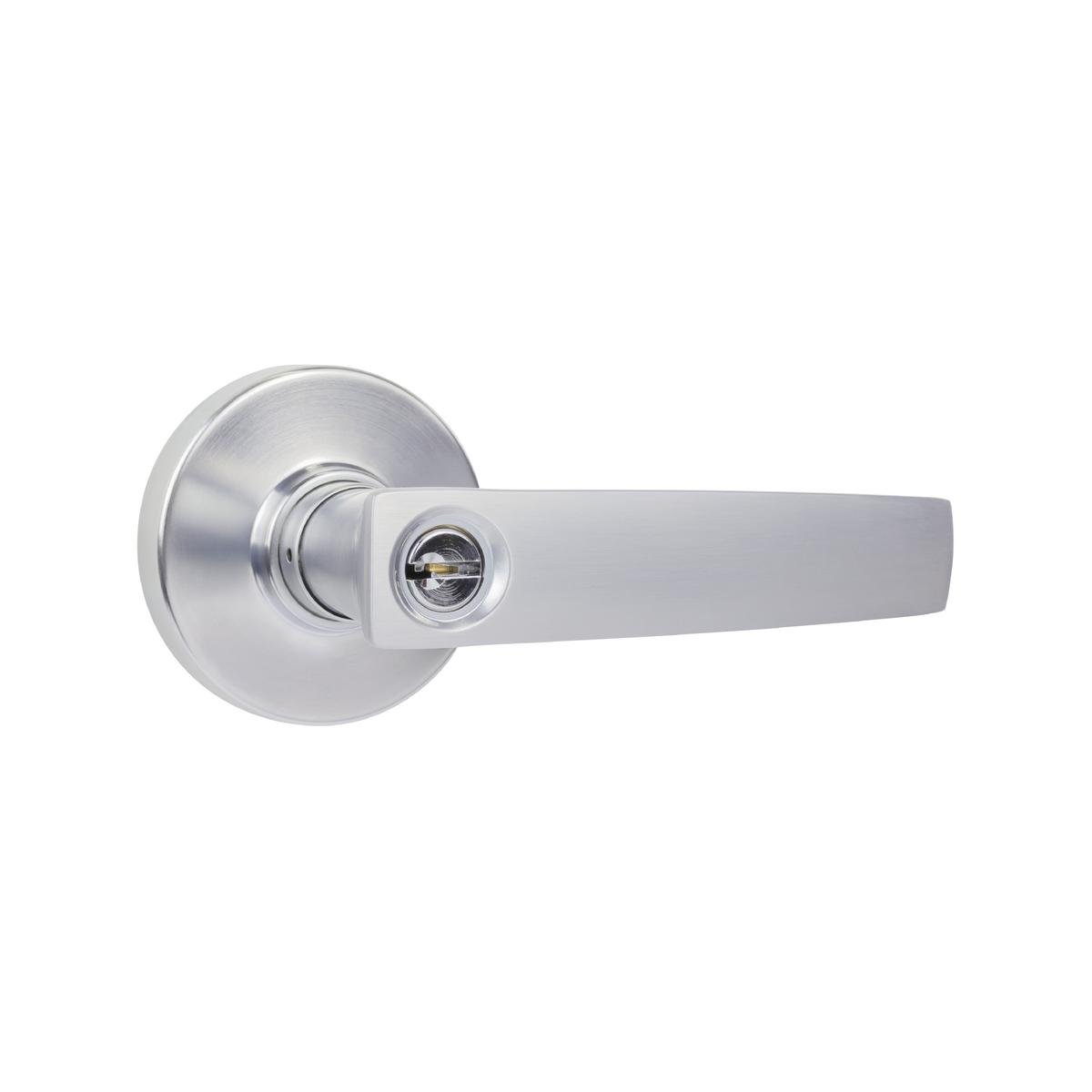 Gainsborough Neue Aurora Entrance Lever Set - Brushed Satin Chrome - 145mm x 67mm - Dual Sprung Latch - SuperSaverAU - view 1