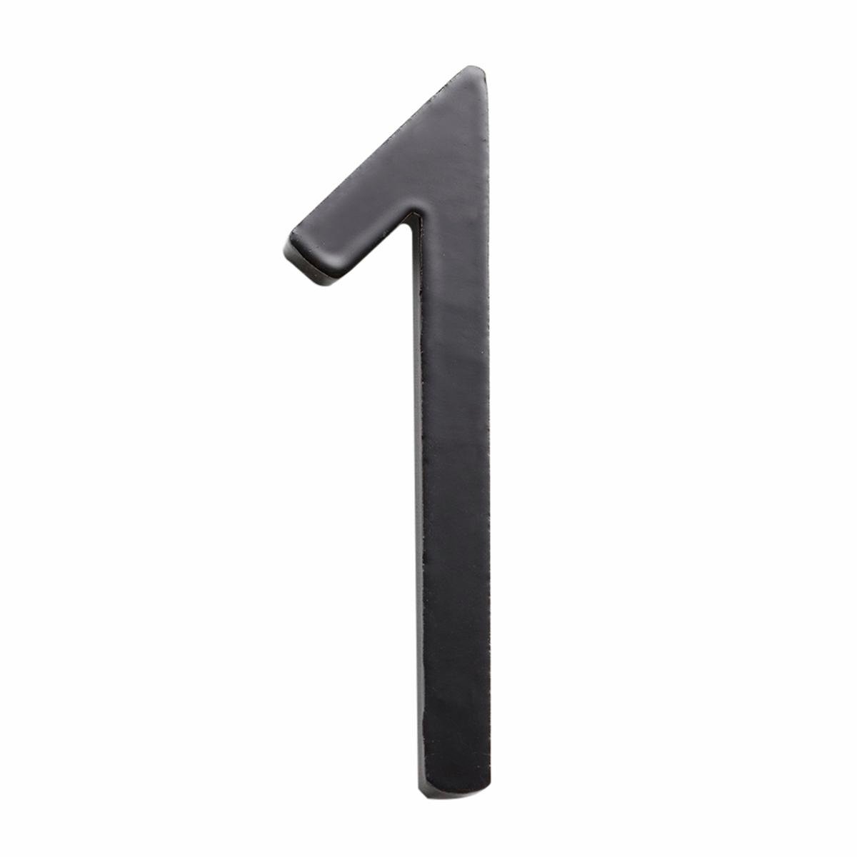 Sandleford 75mm Black Zone House Number 1 Galvanised Steel - Powder Coated Weather Resistant