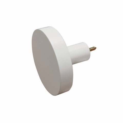 Adoored White MDF Disk Deco Hook Wall Mount