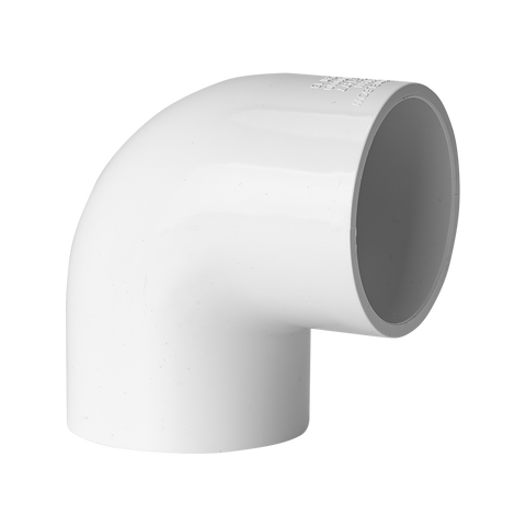 Holman 50mm 90 Degree PVC Elbow, Solvent Weld, White Pressure Pipe