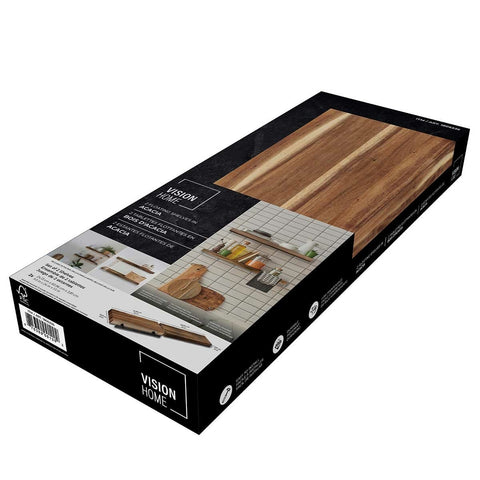 Vision Home Acacia Glue laminated Floating Shelves - Set of 2 - 60.96 x 24.13 x 3.81 cm each