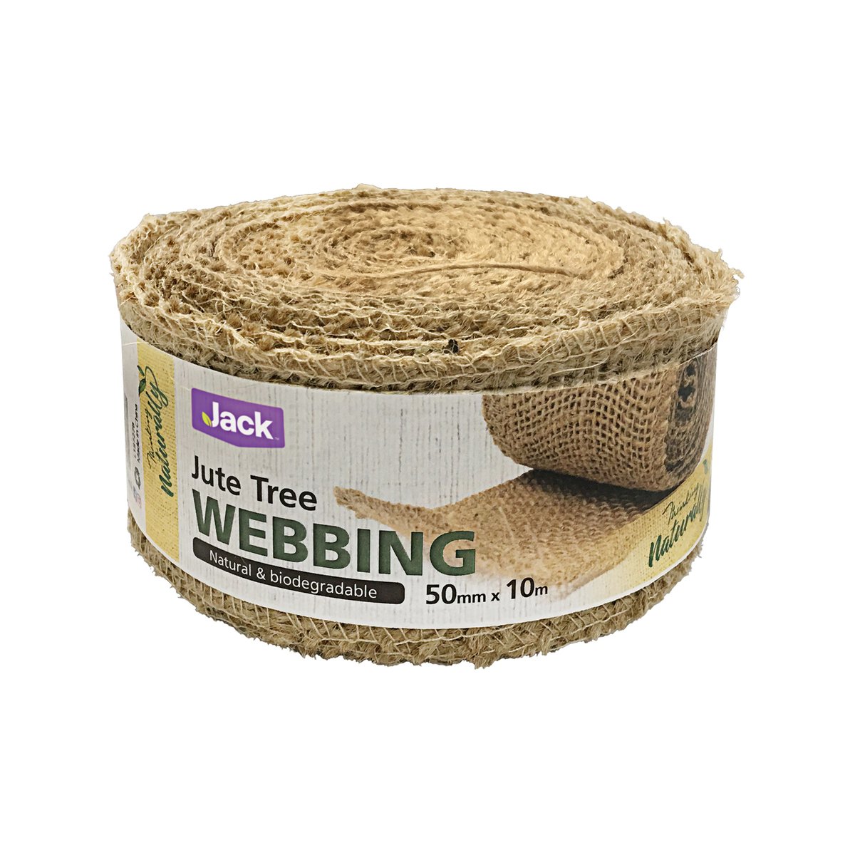 Jack 50mm x 10m Natural Jute Webbing Plant Tie