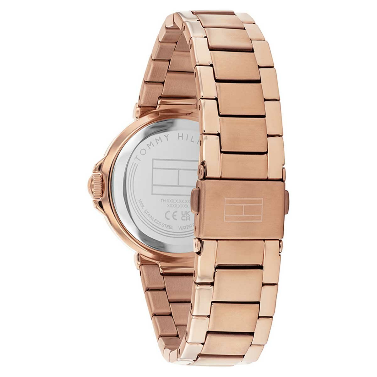 Tommy Hilfiger Lori Rose Gold Stainless Steel Black Dial Women's Watch