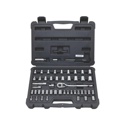 Stanley 60 Piece Socket Set - 1/4" & 3/8" Drive - High-Alloy Steel - Durable Case - SuperSaverAU - view 1