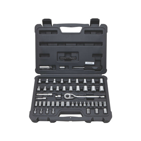 Stanley 60 Piece 1/4" and 3/8" Drive Socket Set, Ratcheting with Case