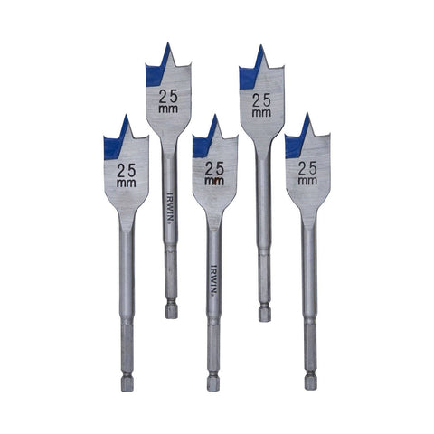 Irwin 25mm Blue-Groove Spade Bit - 5 Pack