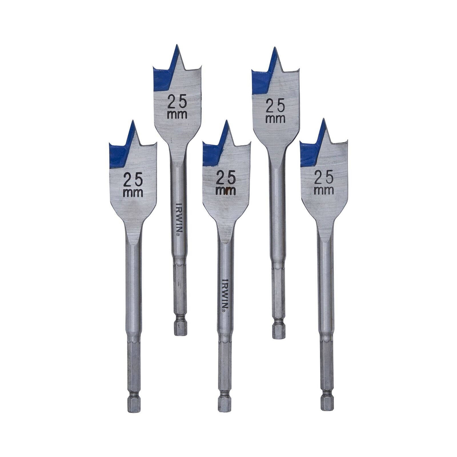 Irwin 25mm Blue-Groove Spade Bit - 5 Pack