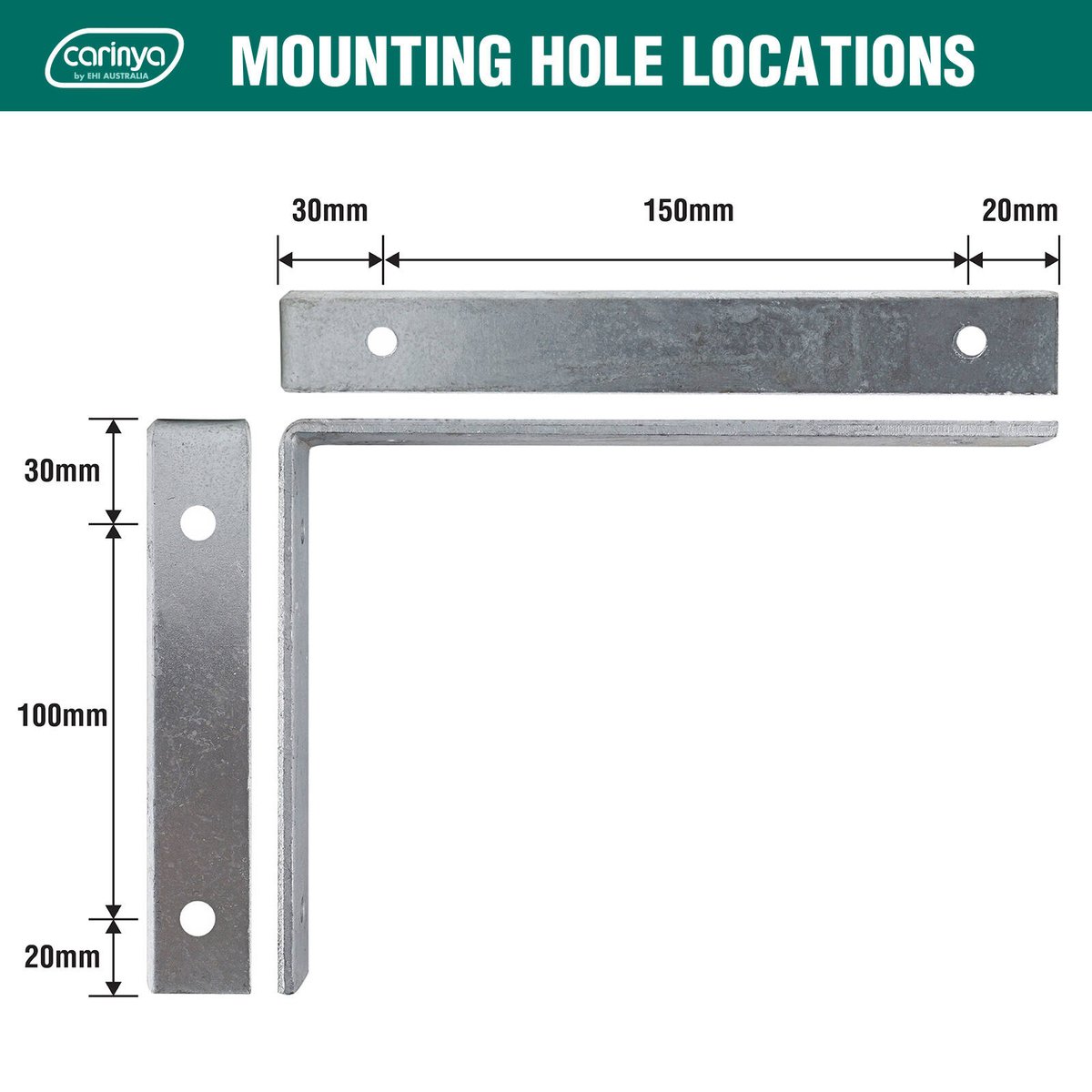 Carinya Heavy Duty Angle Bracket 200 x 150mm - Silver - 225kg Capacity - SuperSaverAU - view 5