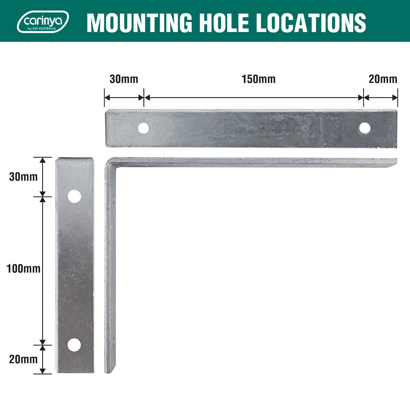 Carinya 200 x 150mm Heavy Duty Hot Dipped Galvanised Angle Bracket