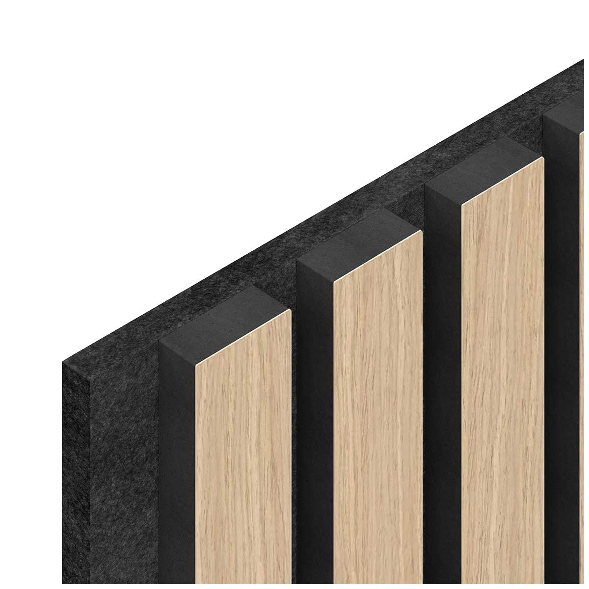 Artika Sonolok Sound Absorbing Slatted Wall Panel Kit Oak And Black